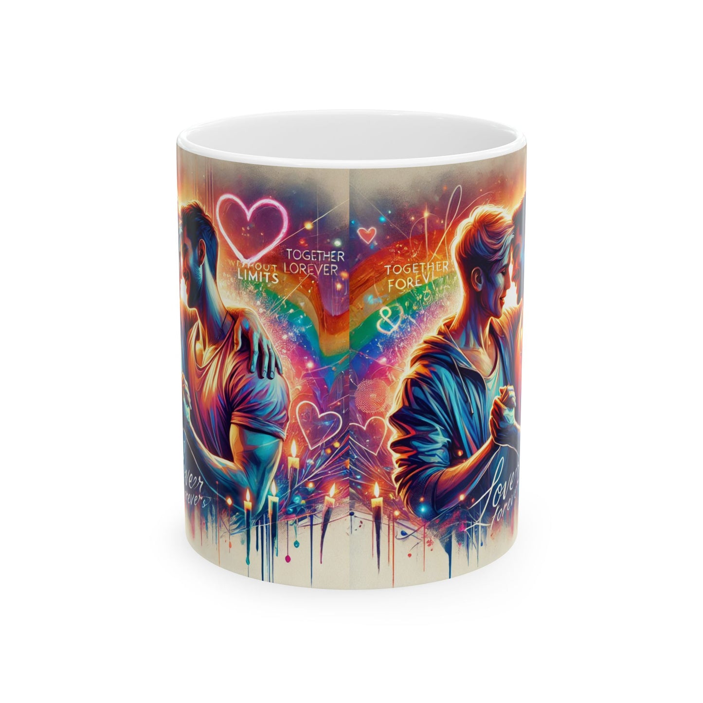Colorful Love Ceramic Mug - Together Forever Design (11oz & 15oz)