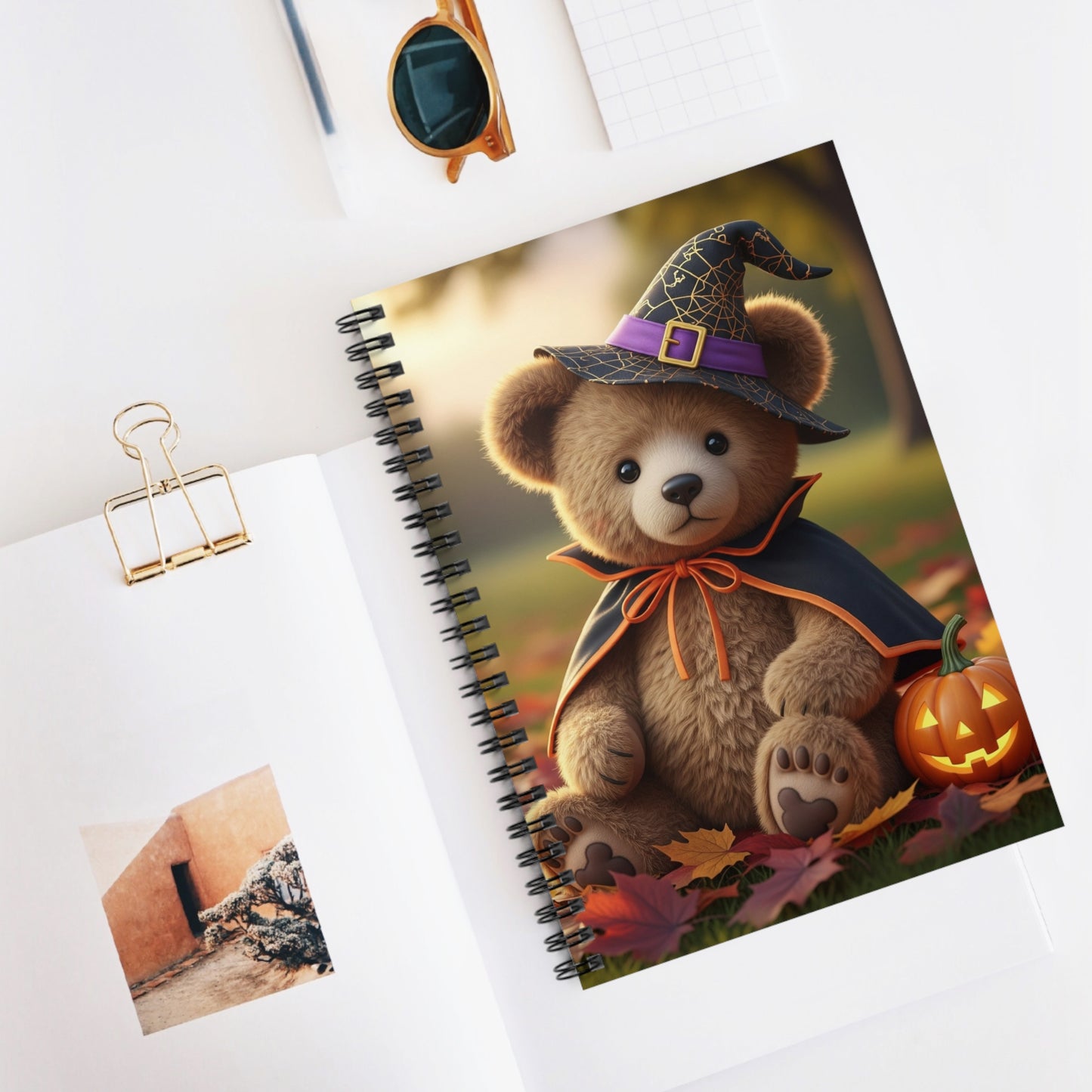 Halloween Teddy Bear Spiral Notebook - Perfect for Spooky Season, Journaling, Note-taking, Fall Celebrations, Gift for Kids