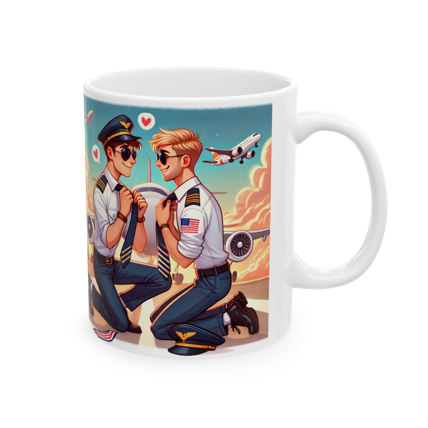 Aviation Love Ceramic Mug - Pilot & Airplane Design (11oz, 15oz)