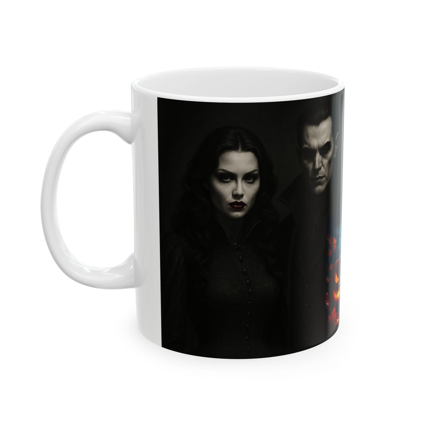Halloween-Themed Ceramic Mug, Spooky Coffee Cup, Pumpkin Decor Mug, Gift for Halloween Lovers, 11oz & 15oz