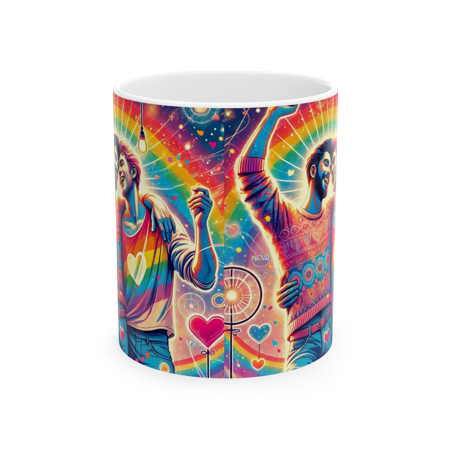 Colorful Love Ceramic Mug - 11oz & 15oz | Perfect Gift for Friends and Celebrations