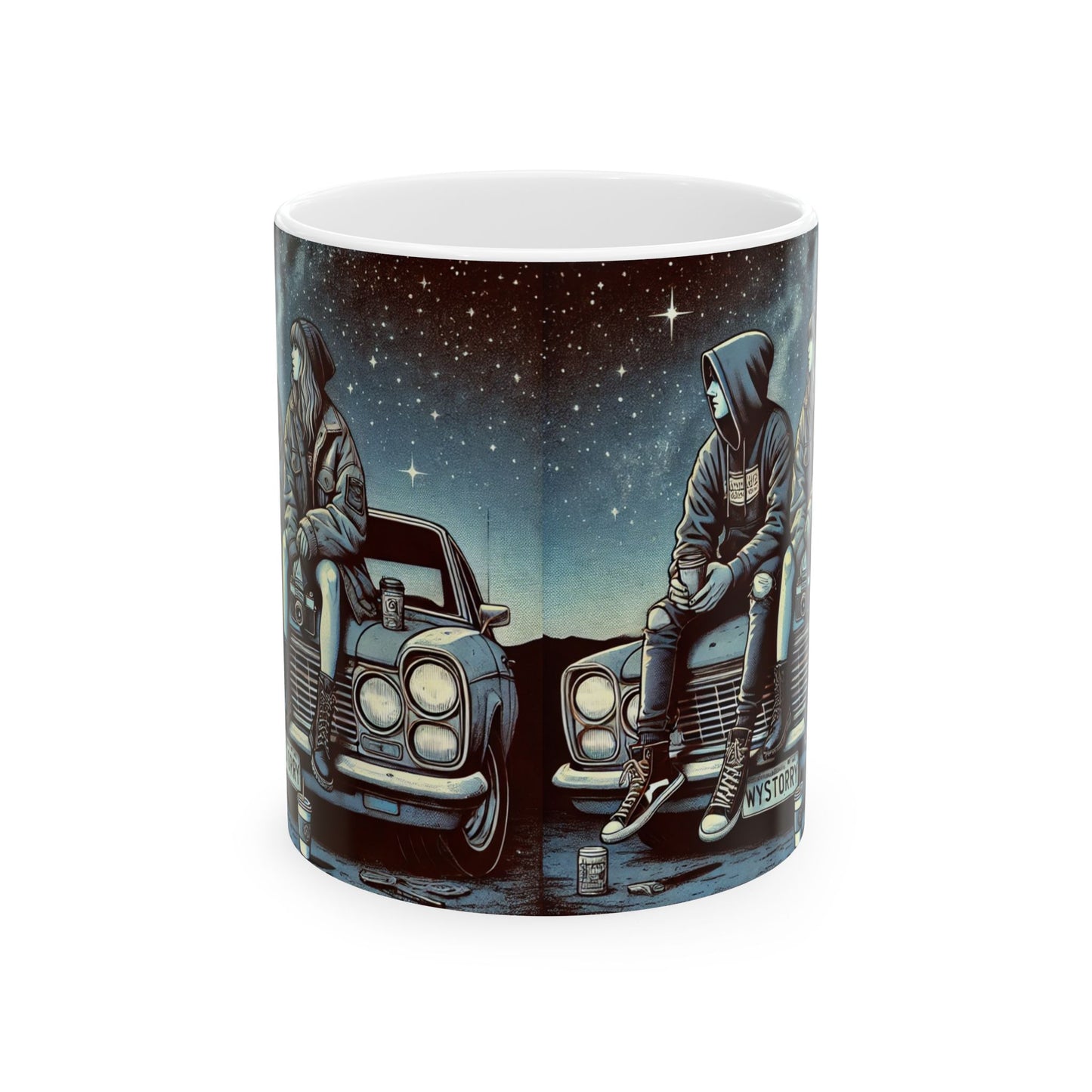 Retro Car-Themed Ceramic Mug - 11oz & 15oz - Perfect Gift for Automotive Enthusiasts