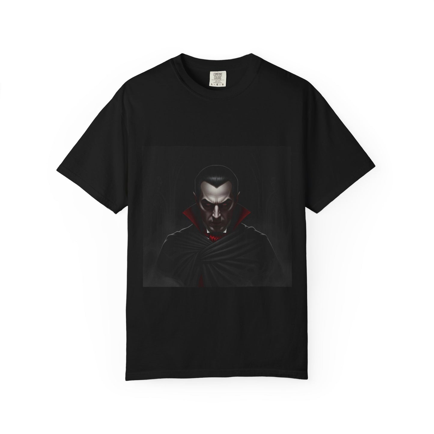 Vampire-Themed Unisex Garment-Dyed T-shirt, Boho Style Tee, Halloween Costume Shirt, Gothic Apparel, Graphic Tee for Horror Lovers