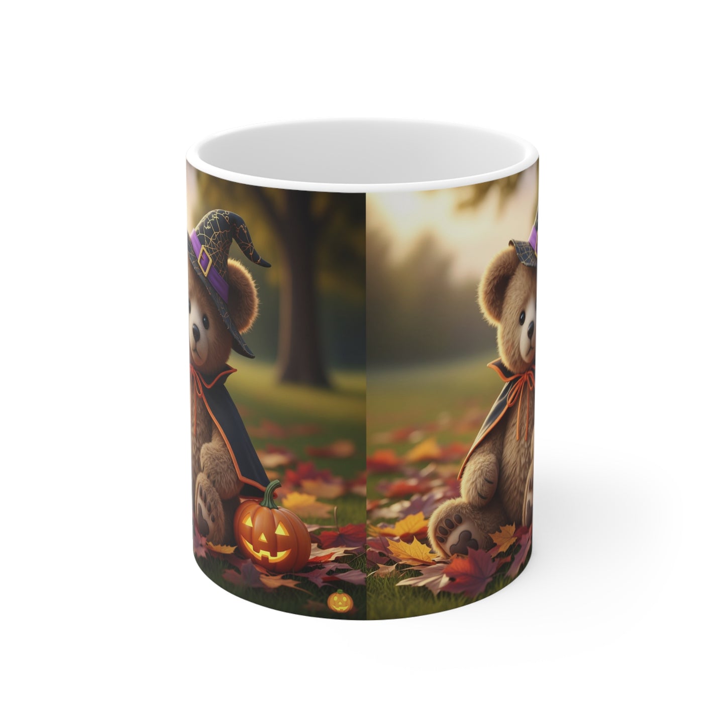 Halloween Bear Mug, Cute Teddy Mug, Fall Coffee Cup, Spooky Season Gift, Autumn Decor, Halloween Lover's Drinkware