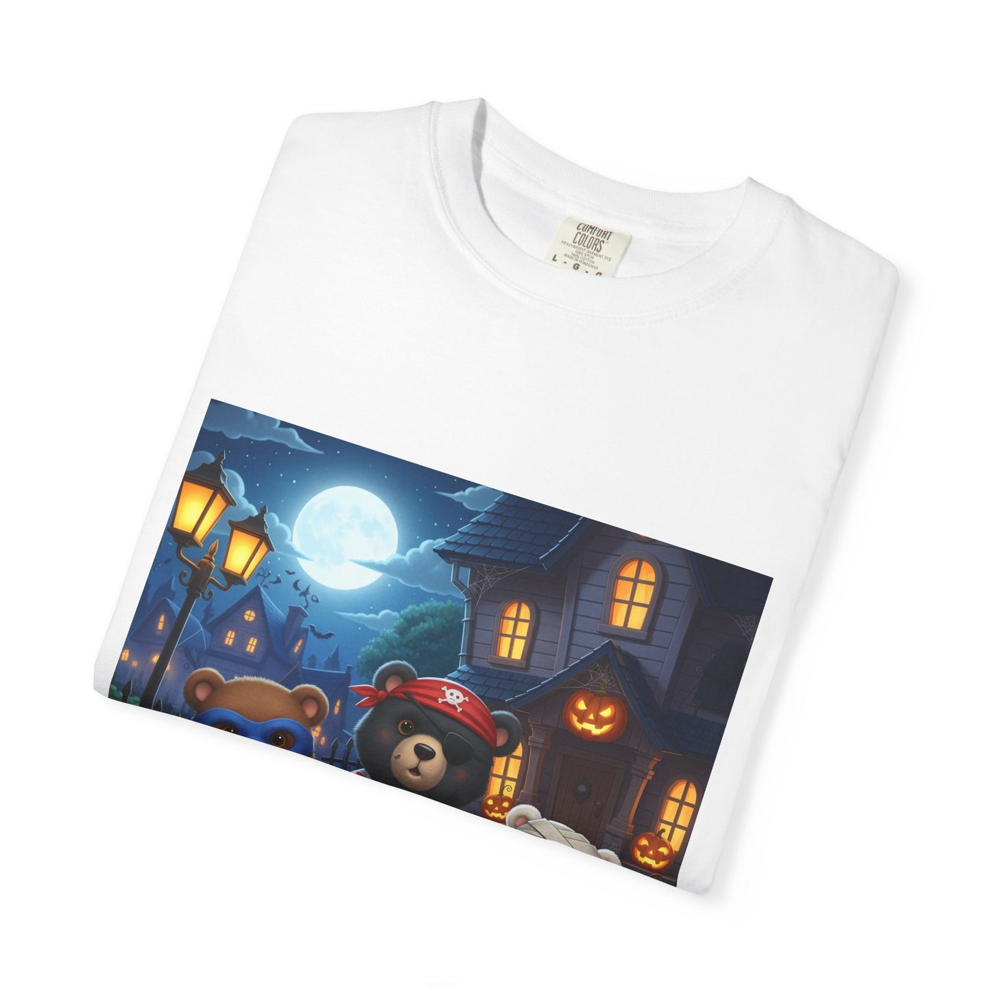 Halloween Bear T-Shirt, Unisex Tee for Fall, Cute Costume Top, Trick or Treat Shirt, Cozy Graphic T-Shirt, Spooky Season Apparel