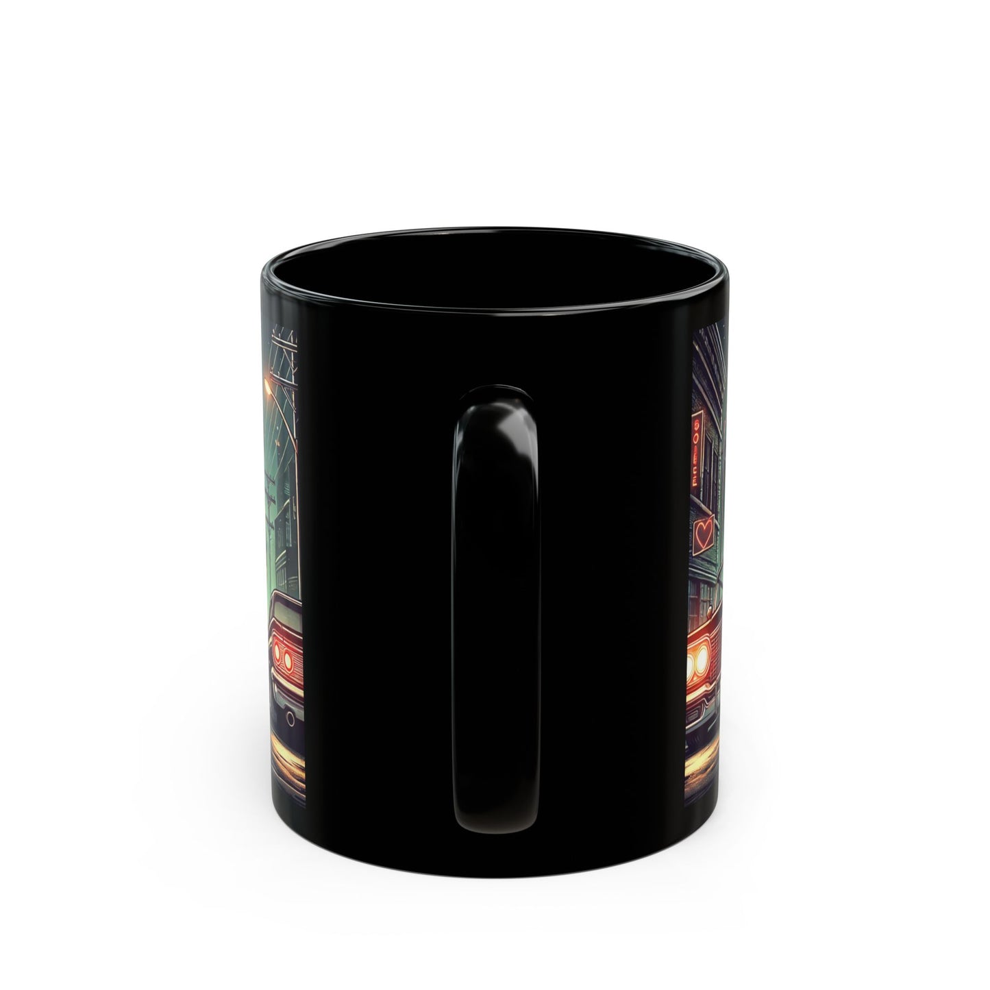 Retro Couple Black Mug – 11oz & 15oz | Cool Vintage Vibe, Perfect Gift for Car Lovers & Couples
