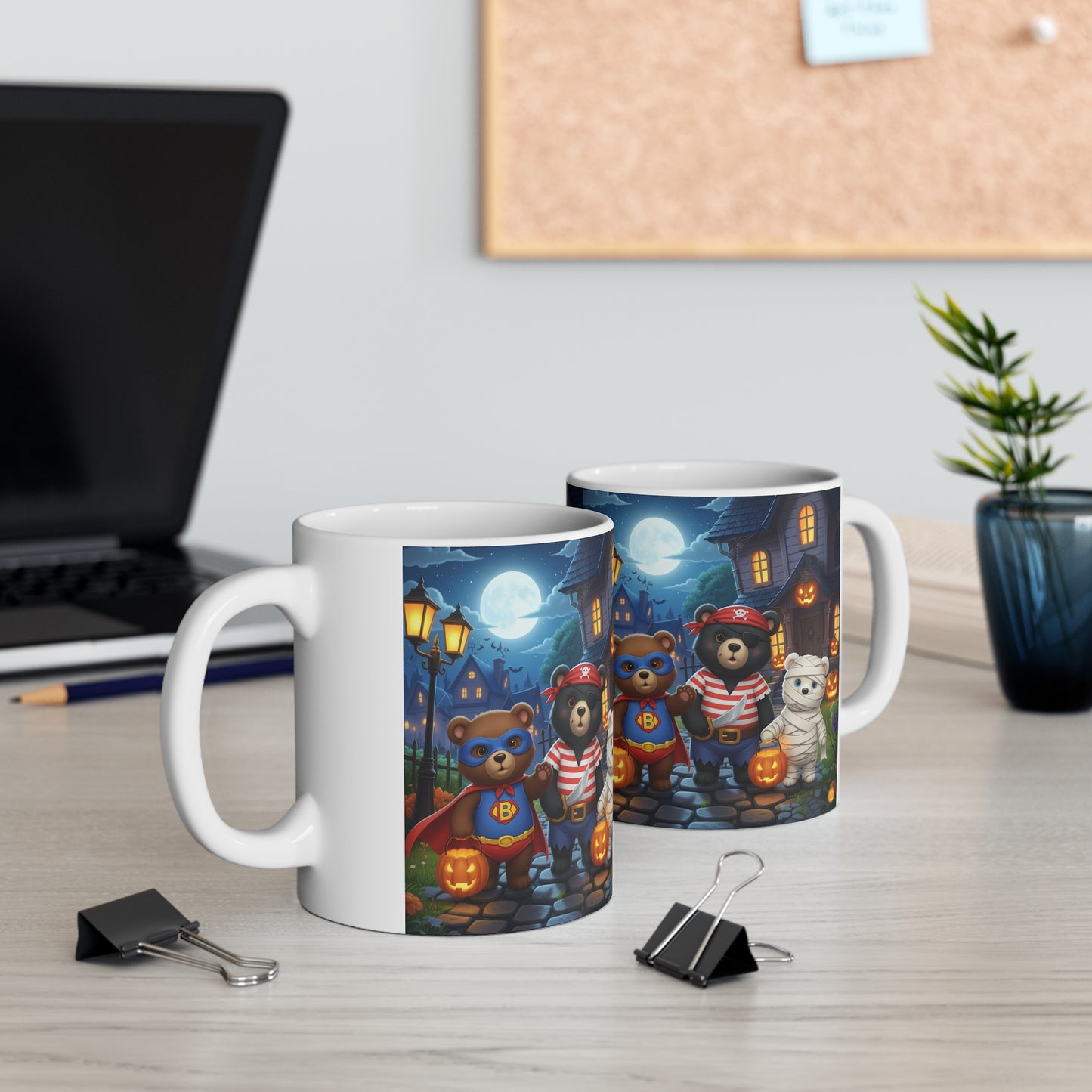 Halloween Bear Mug - Cute Teddy Bears, Trick-or-Treat Coffee Cup, Fall Decor, Spooky Gift, Party Favor