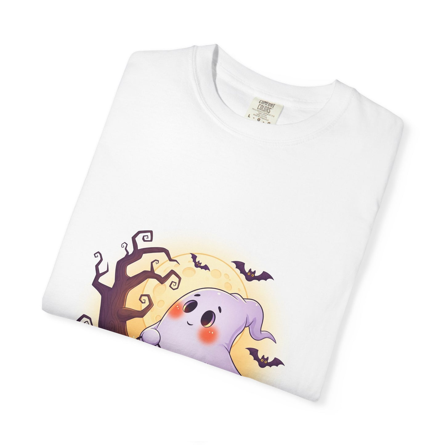 Halloween Ghost T-Shirt - Cute Unisex Garment-Dyed Tee, Perfect for Fall, Trick or Treat, Spooky Season, Autumn Celebrations