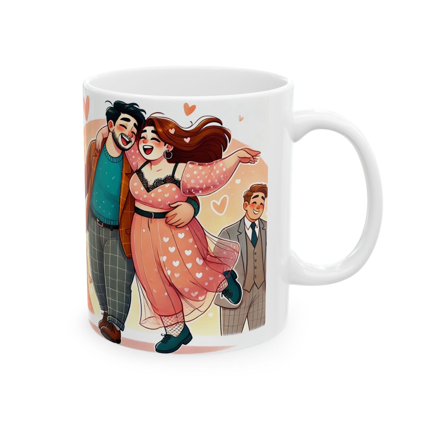 Couples Love Ceramic Mug - Cute Relationship Design (11oz, 15oz)