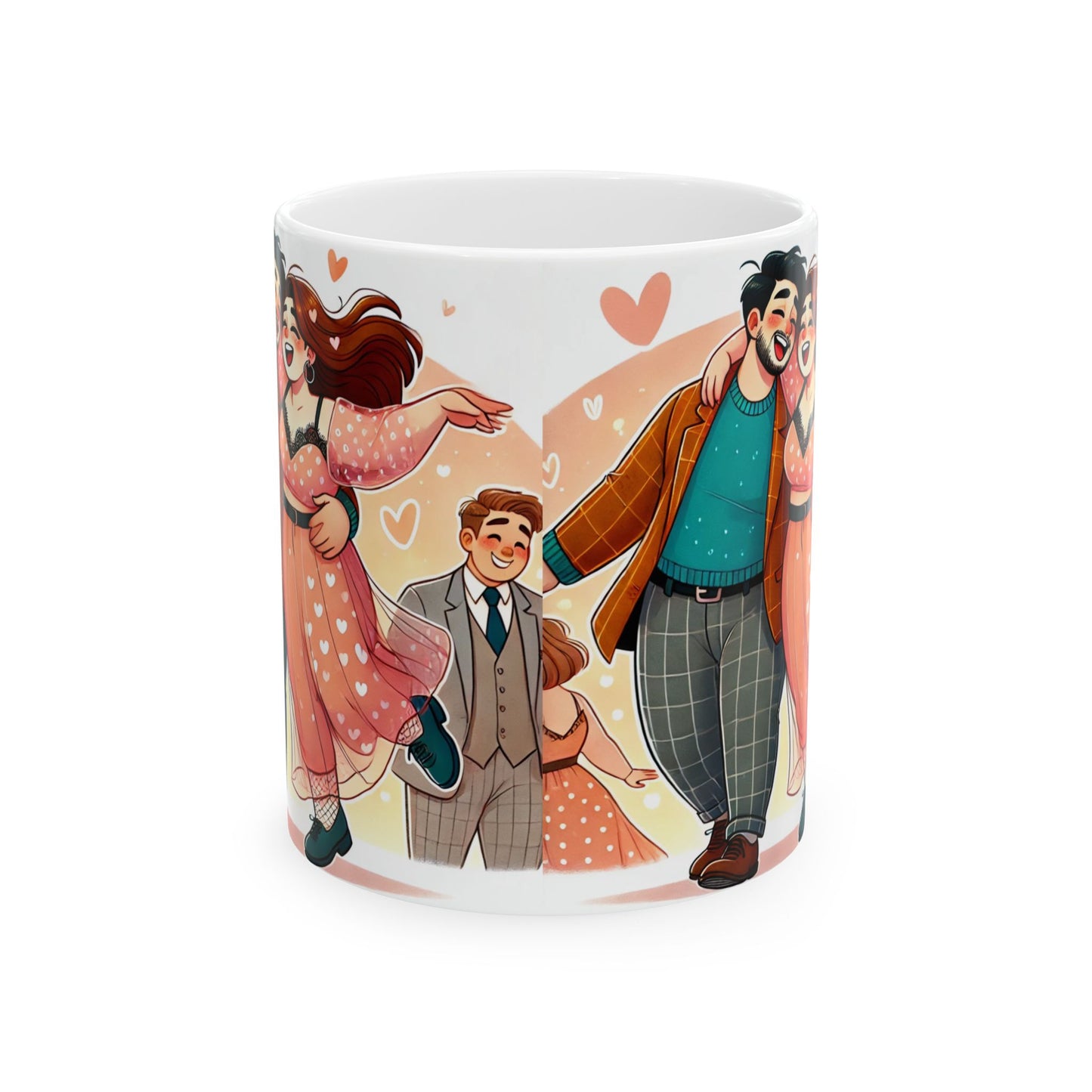 Couples Love Ceramic Mug - Cute Relationship Design (11oz, 15oz)