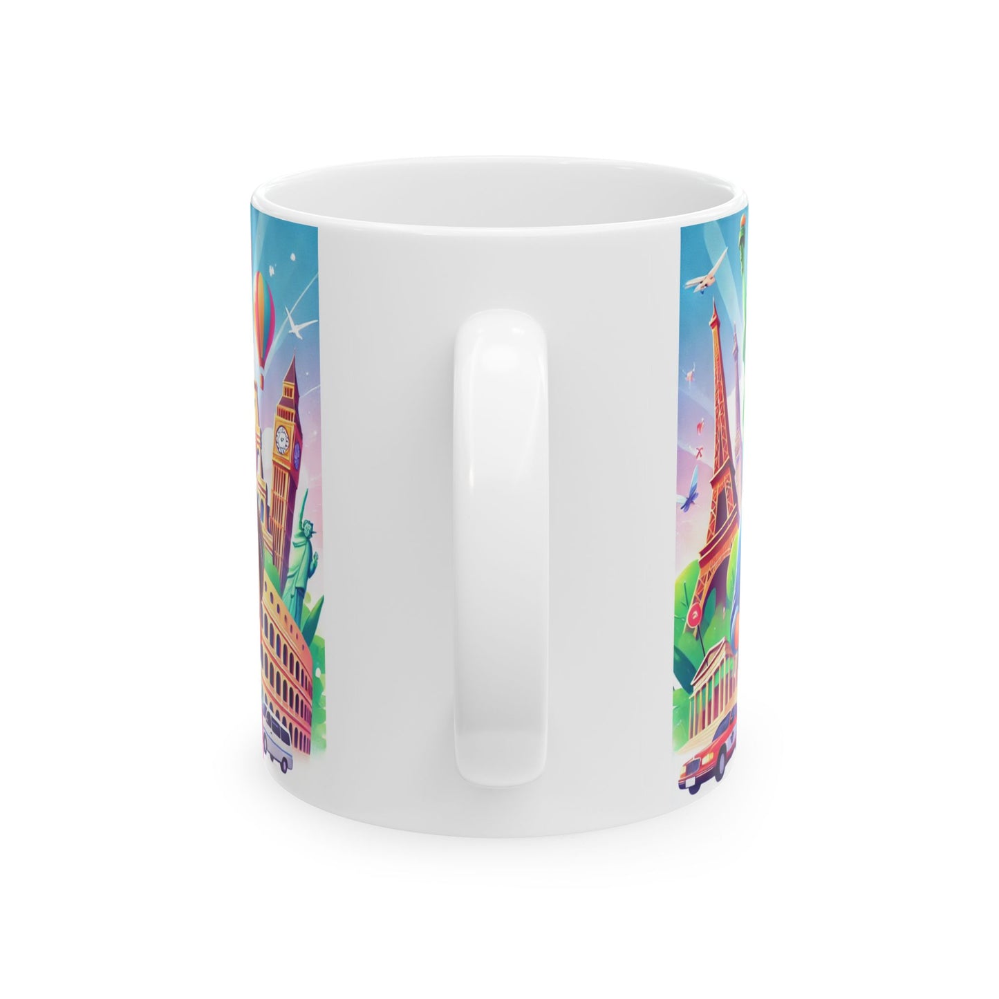 Travel Themed Ceramic Mug - Explore the World Design, 11oz & 15oz - Perfect Gift for Travelers