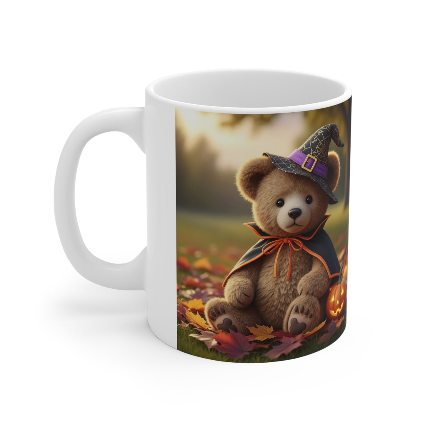 Halloween Bear Mug, Cute Teddy Mug, Fall Coffee Cup, Spooky Season Gift, Autumn Decor, Halloween Lover's Drinkware
