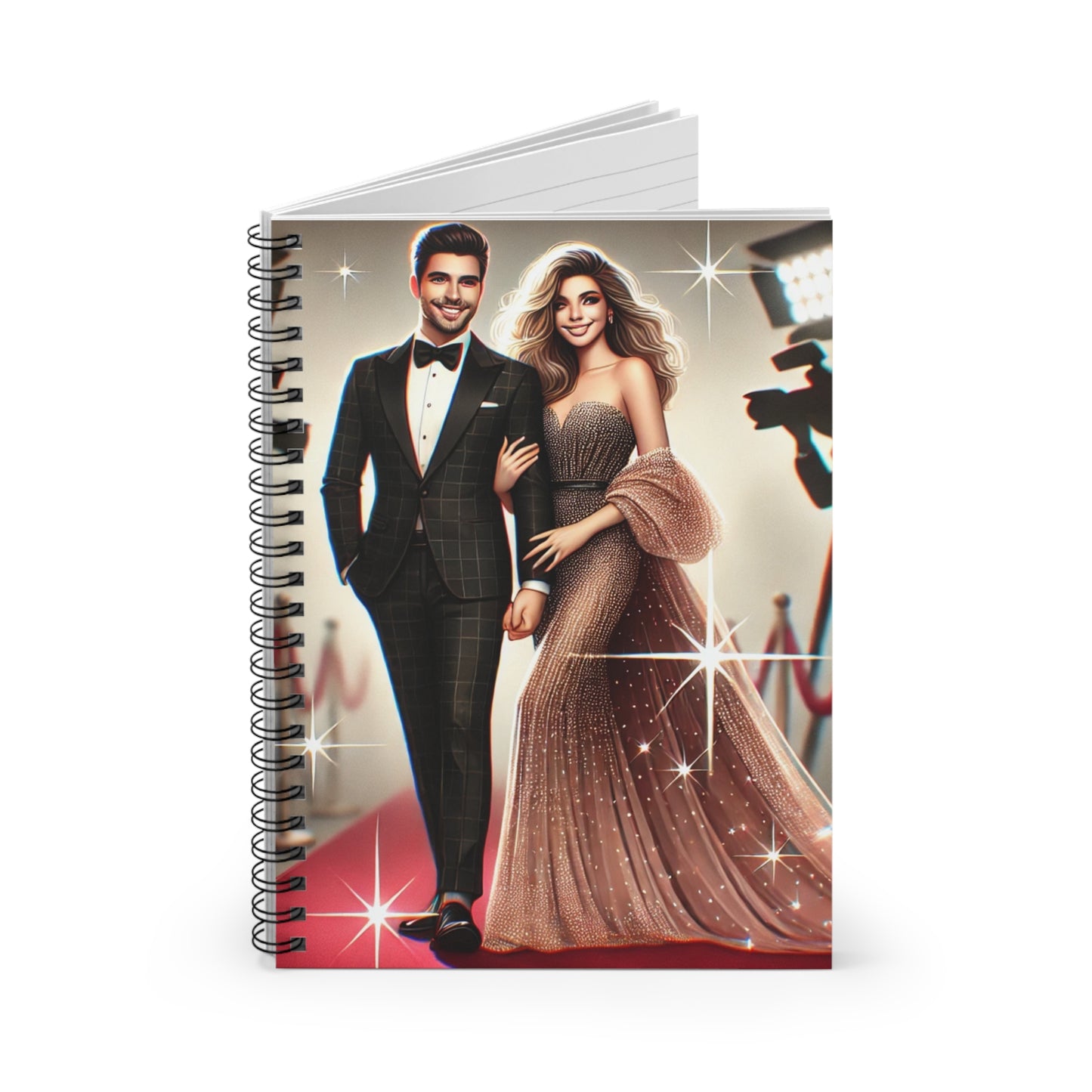 Glamorous Spiral Notebook - Red Carpet Elegance