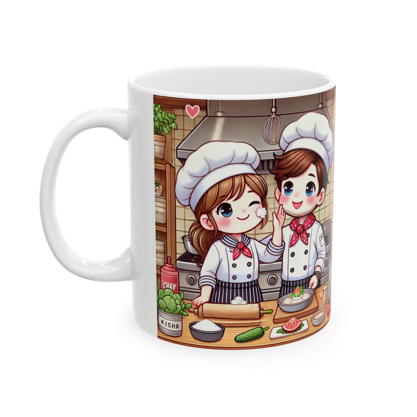 Chef's Love Ceramic Mug - Culinary Art for Cooking Enthusiasts