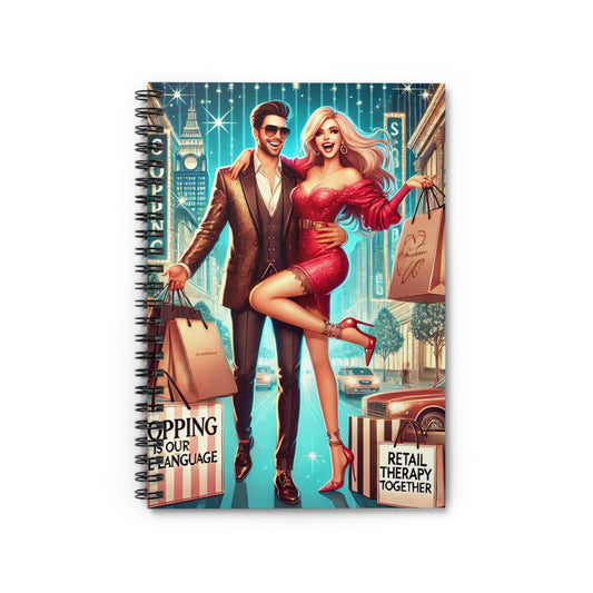 Chic Shopping Spiral Notebook - Retail Therapy Design
