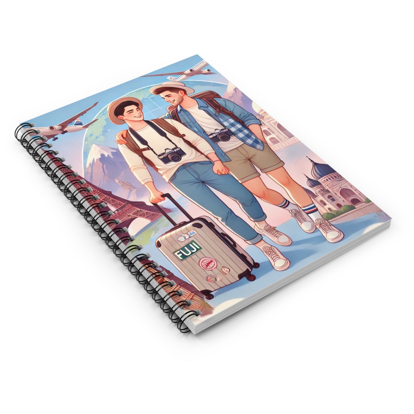 Travel Memories Spiral Notebook - Ruled Line, Adventure-Themed Journal for LGBTQ+ Travelers