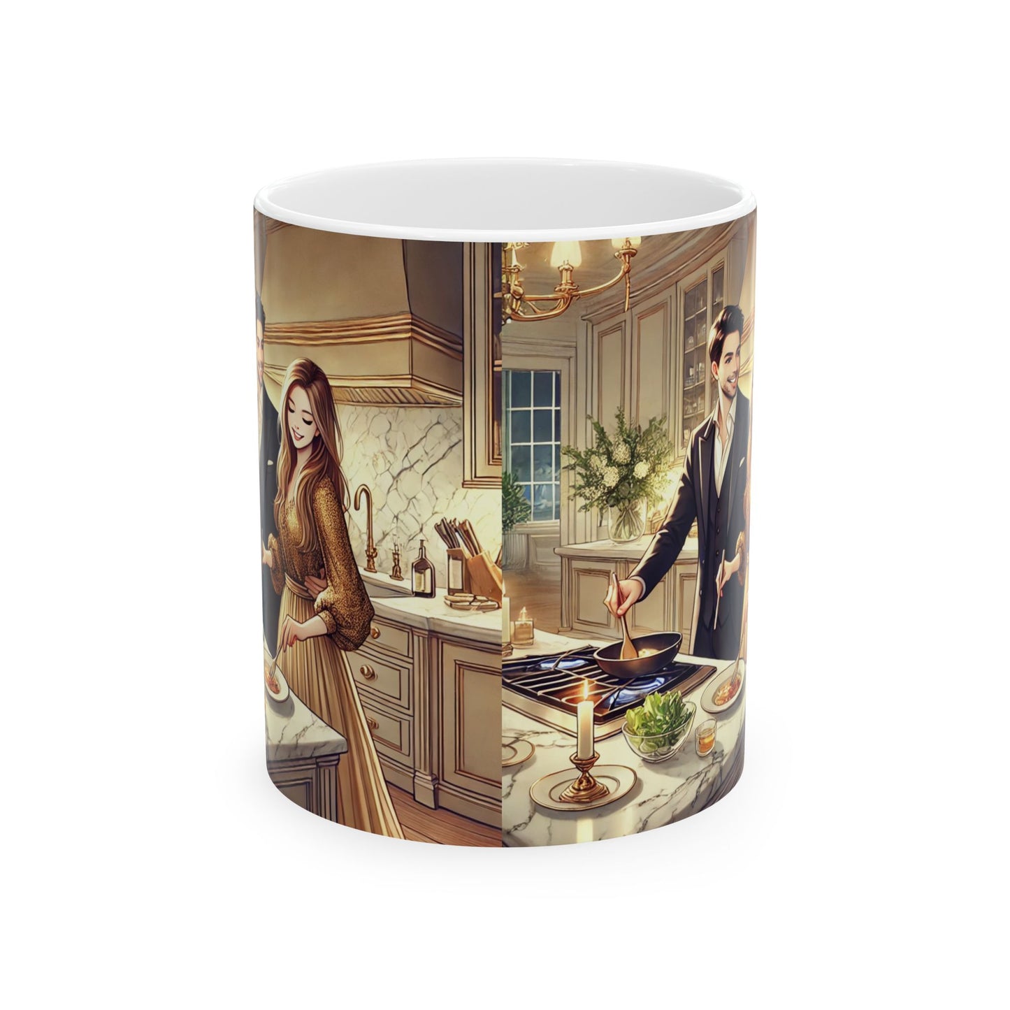 Romantic Couple Ceramic Mug - Cozy Kitchen Vibes (11oz, 15oz)
