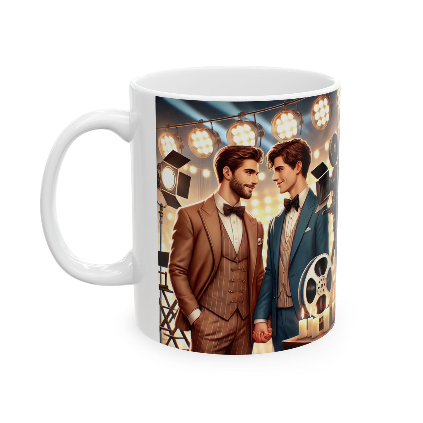 Cinematic Glamour Ceramic Coffee Mug - Perfect for Movie Lovers