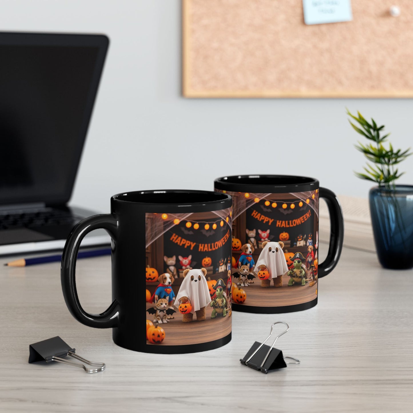 Halloween-Themed Black Mug with Festive Characters, Perfect for Spooky Season, Coffee Lover Gift, Seasonal Decor, Trick or Treat, [...]