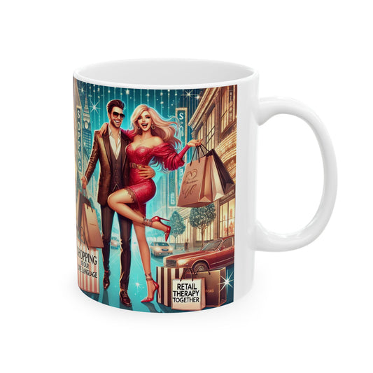 Shopping Therapy Ceramic Mug - 11oz & 15oz - Perfect Gift for Shoppers