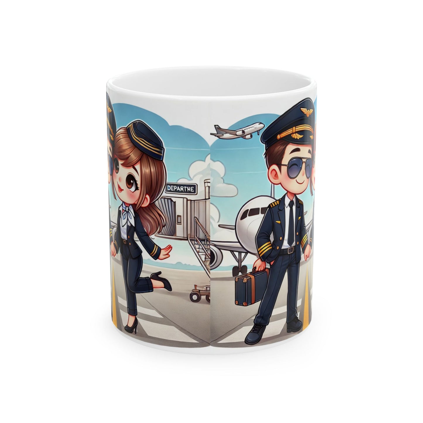 Cute Pilot Love Ceramic Mug - 11oz & 15oz for Travel Lovers