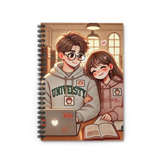 Cute Illustrated Spiral Notebook for Students - Ruled Lines