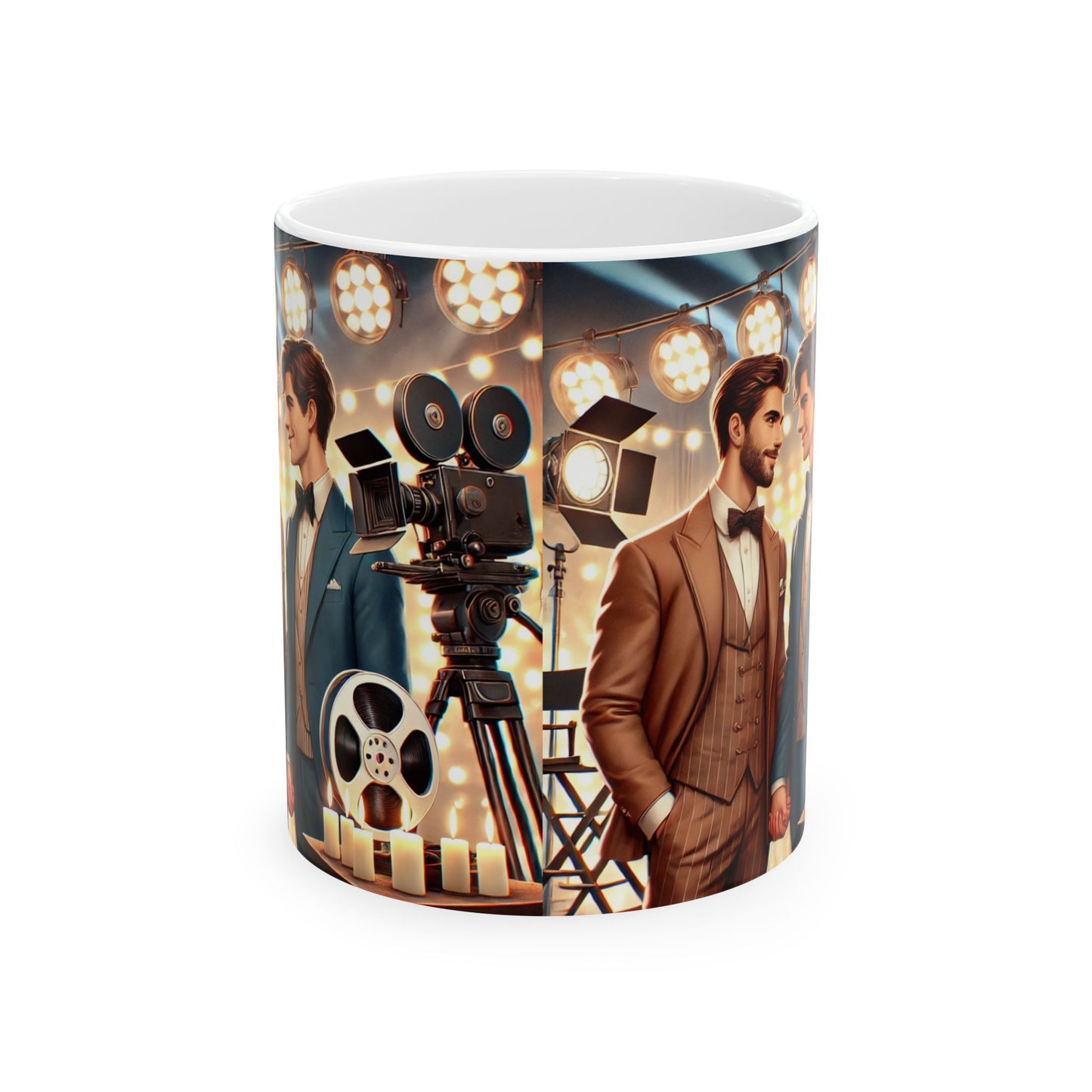 Cinematic Glamour Ceramic Coffee Mug - Perfect for Movie Lovers