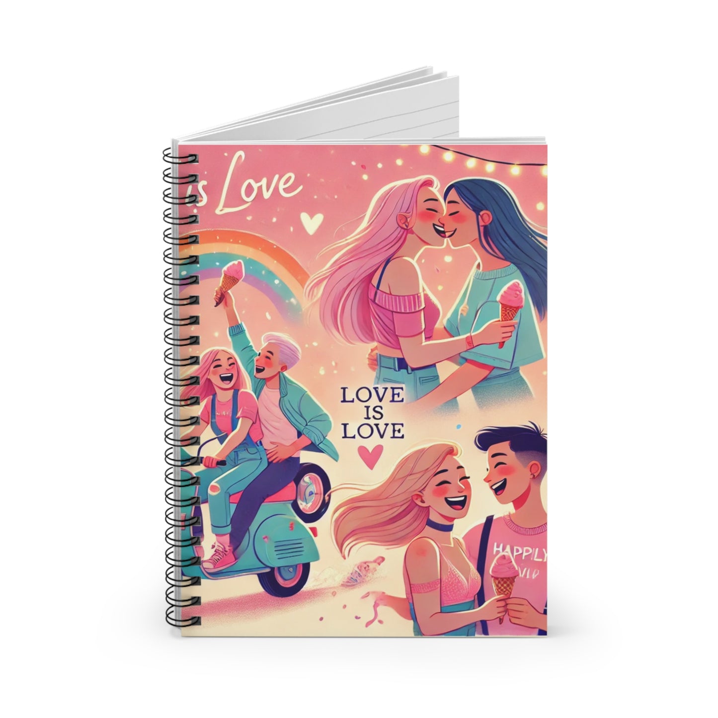Colorful Love Spiral Notebook - Ruled Lines for Inspiration and Creativity
