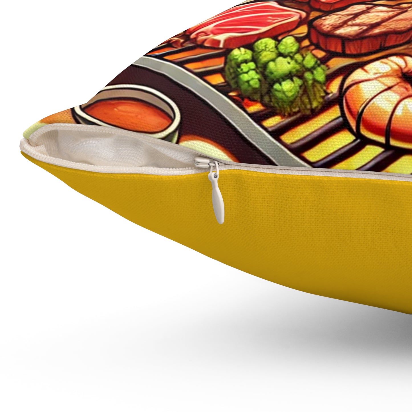 BBQ Lovers Square Pillow - Fun and Vibrant Home Decor