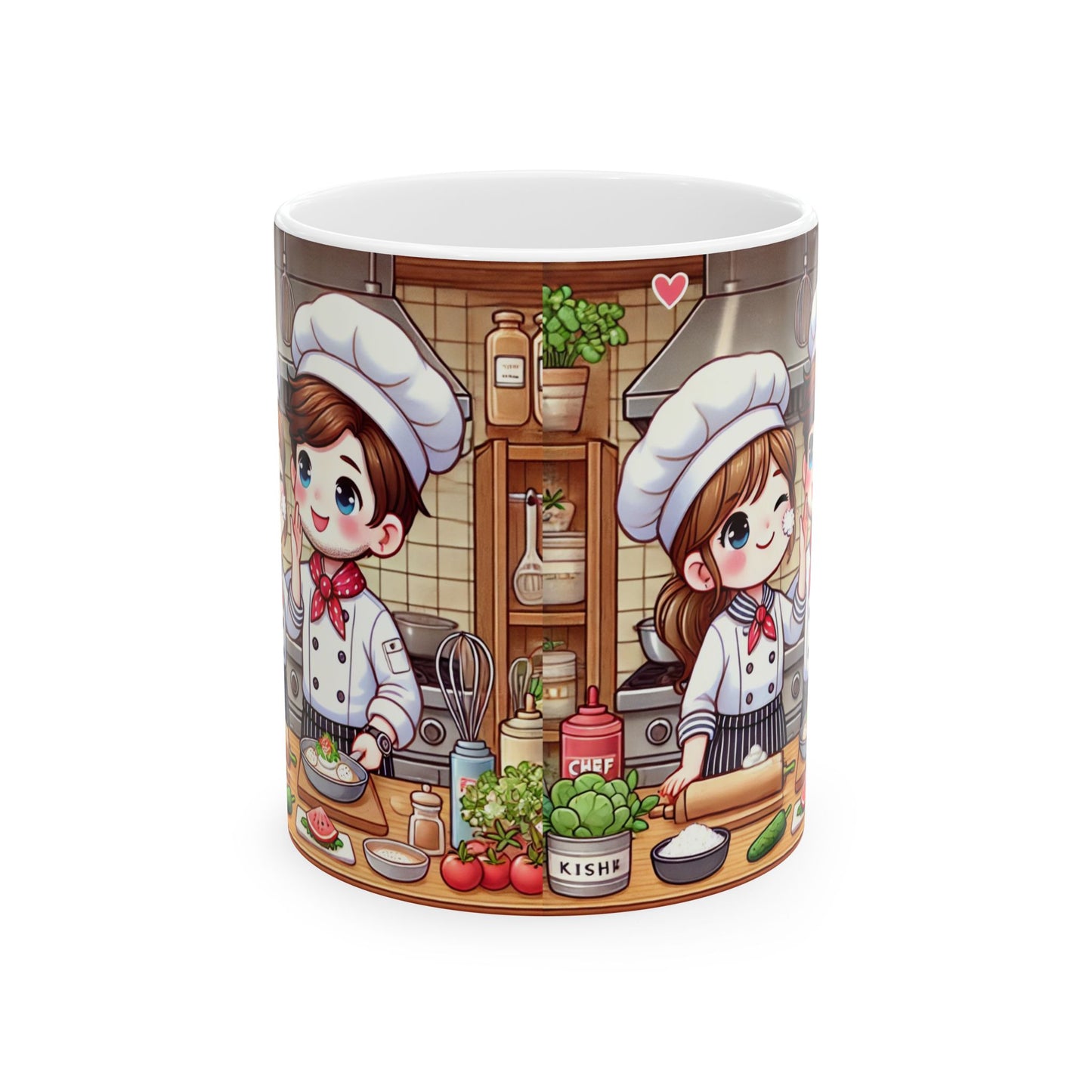 Chef's Love Ceramic Mug - Culinary Art for Cooking Enthusiasts