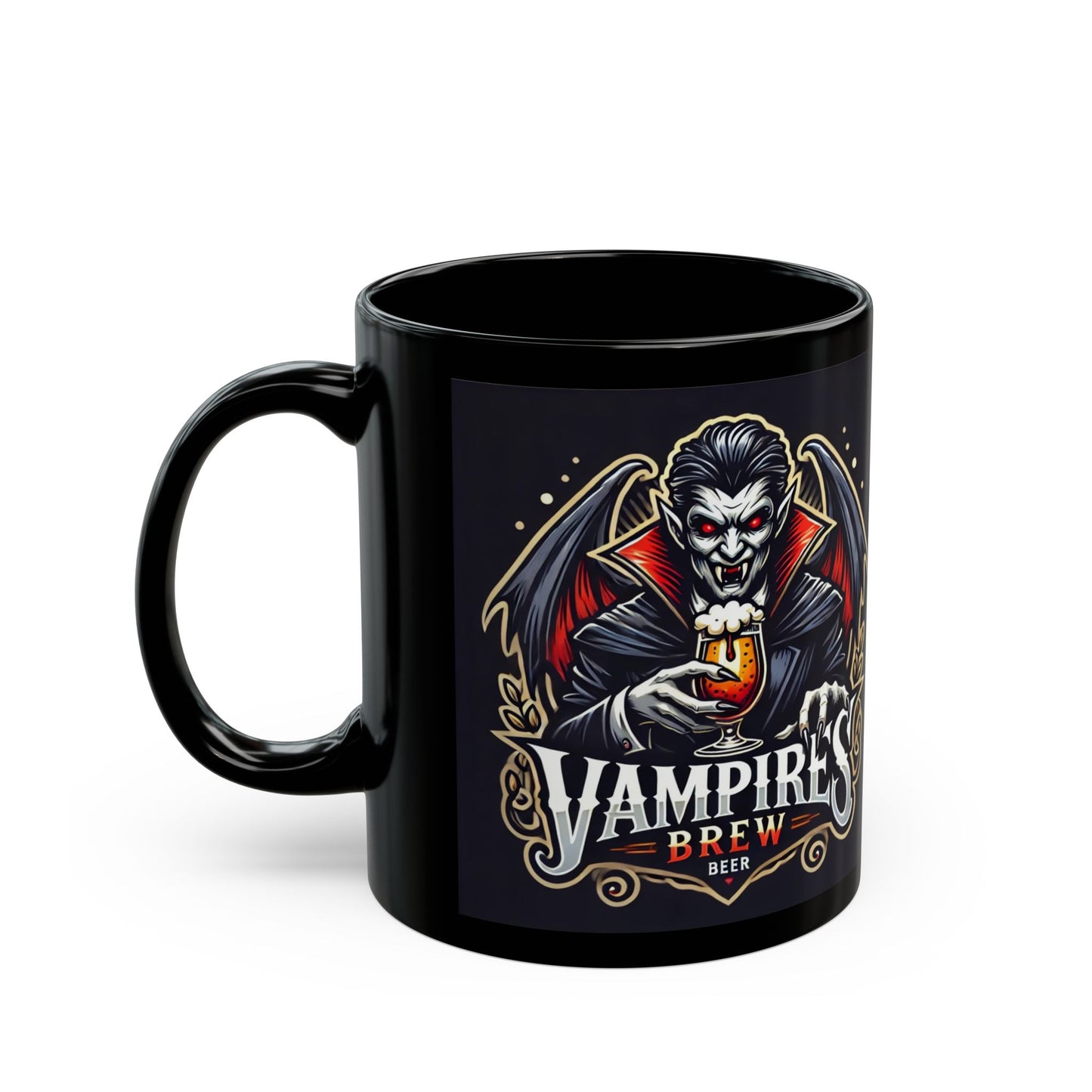Vampire's Brew Black Mug - Perfect for Halloween & Coffee Lovers