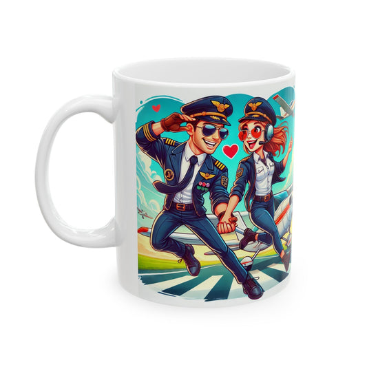 Aviator Love Ceramic Mug - 11oz & 15oz | Perfect Gift for Pilots & Aviation Enthusiasts