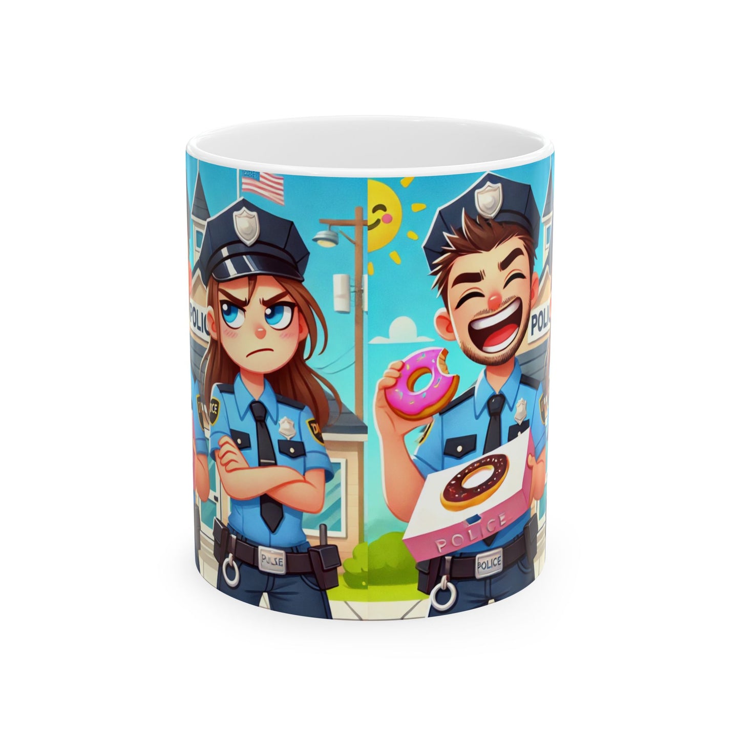 Funny Police Ceramic Mug - 11oz & 15oz with Humor Design