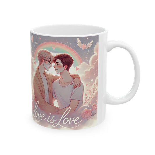Romantic Love Ceramic Mug - LGBTQ+ Friendship Gift, 11oz & 15oz