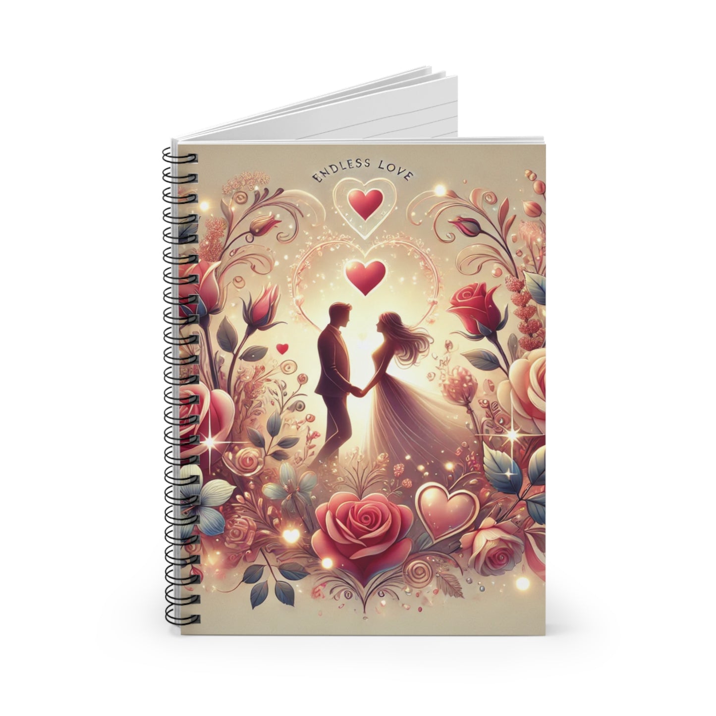 Endless Love Spiral Notebook - Romantic Floral Design