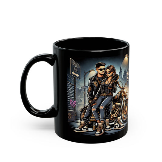Edgy Biker Couple Mug - Perfect Gift for Riders and Adventurers