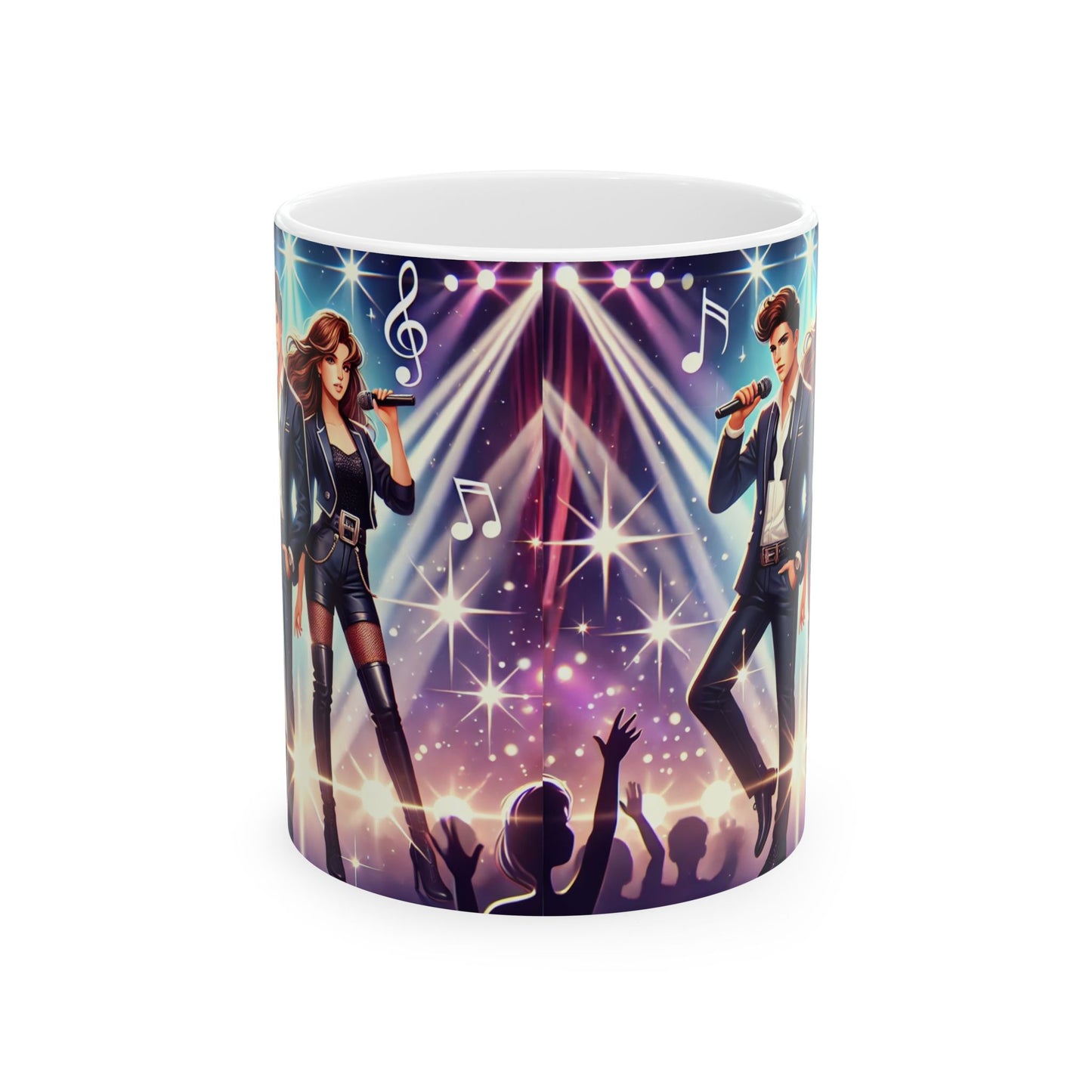 Musical Stars Ceramic Mug - Perfect Gift for Concert Lovers