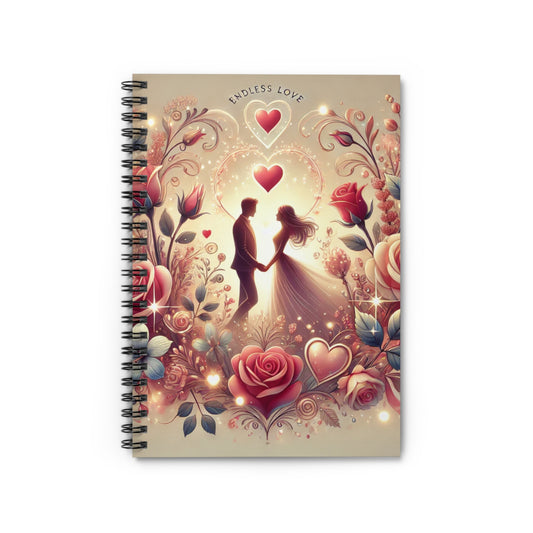 Endless Love Spiral Notebook - Romantic Floral Design