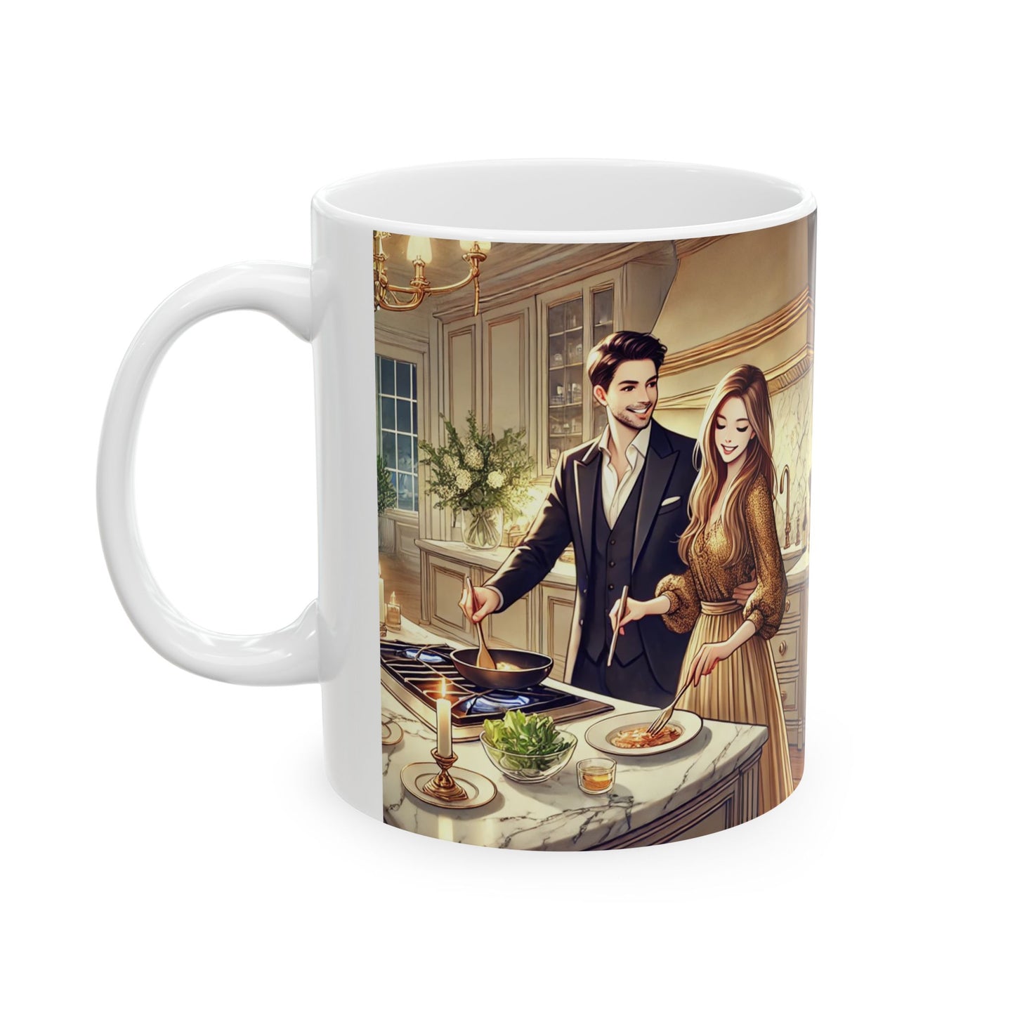 Romantic Couple Ceramic Mug - Cozy Kitchen Vibes (11oz, 15oz)