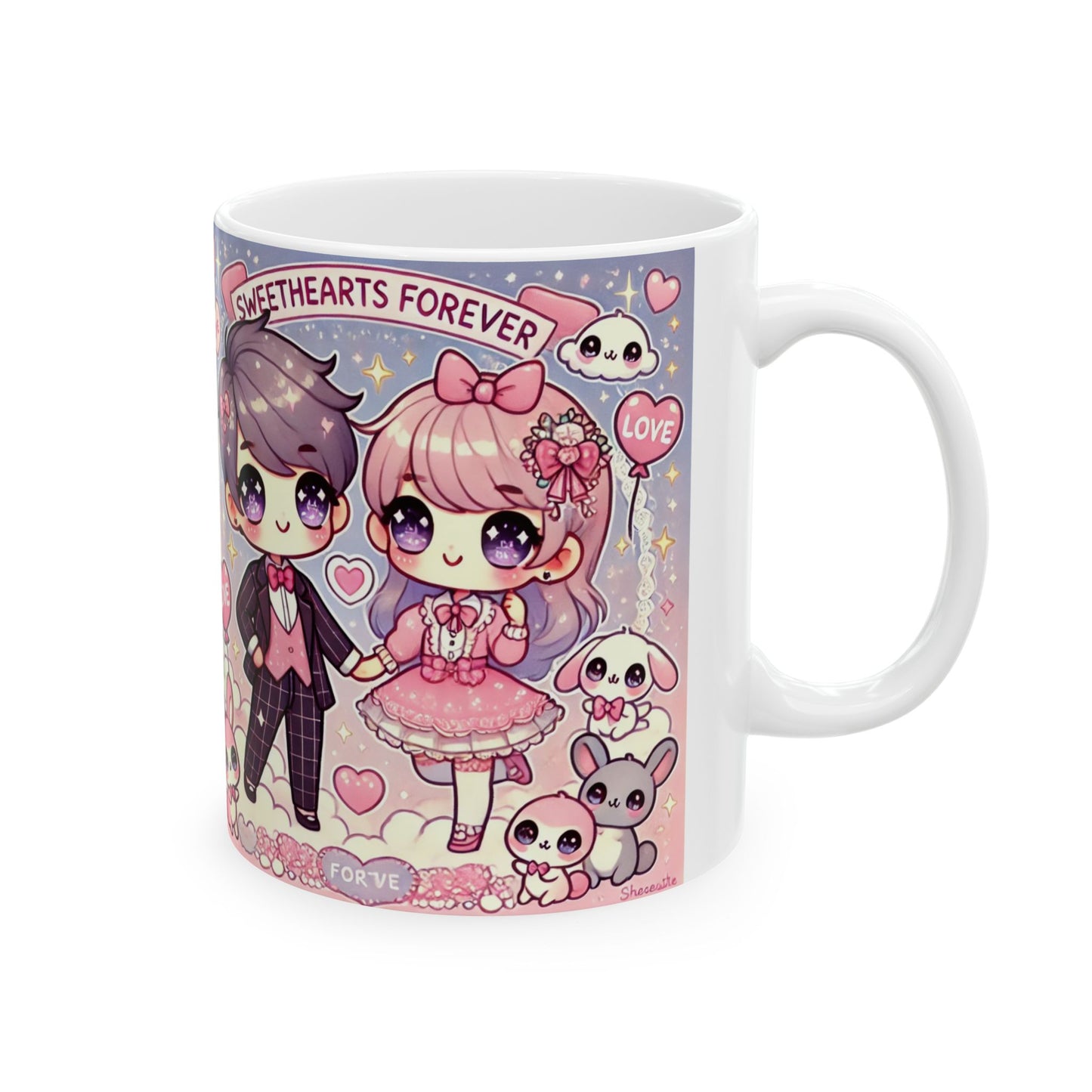 Cute Cartoon Love Ceramic Mug - 11oz & 15oz