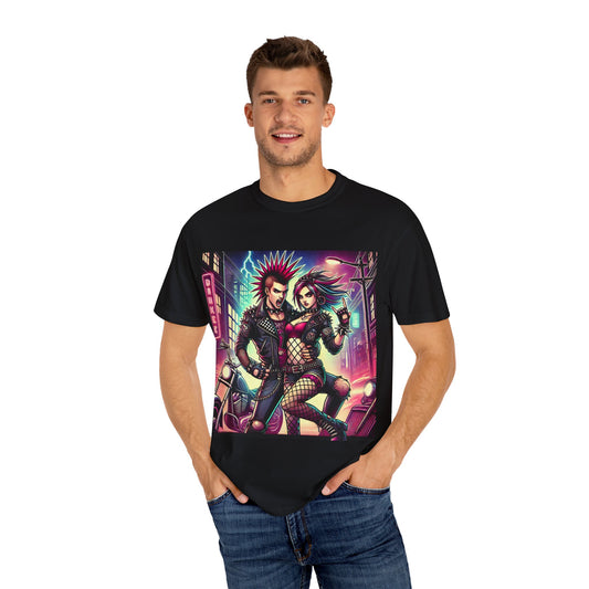 Vintage Punk Rock Unisex T-Shirt - Edgy Couple Design