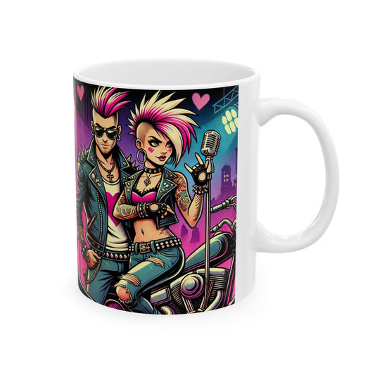 Punk Rock Art Ceramic Mug - 11oz & 15oz - Perfect for Music Lovers