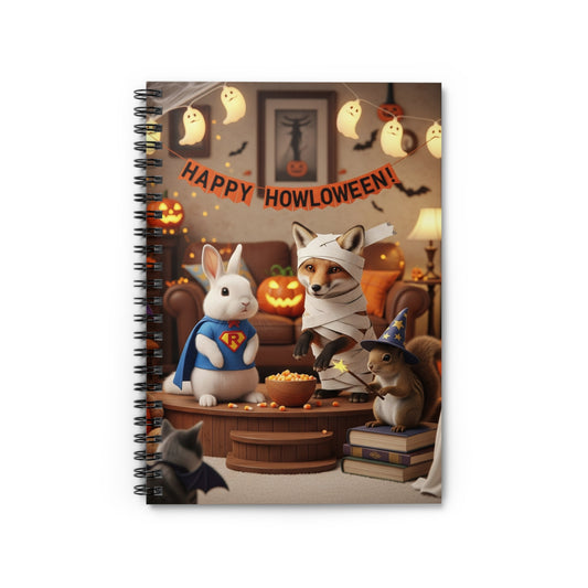 Halloween Themed Spiral Notebook - Fun Design for Kids, Perfect for Back to School, Gift for Students, Writers, Animal Lovers