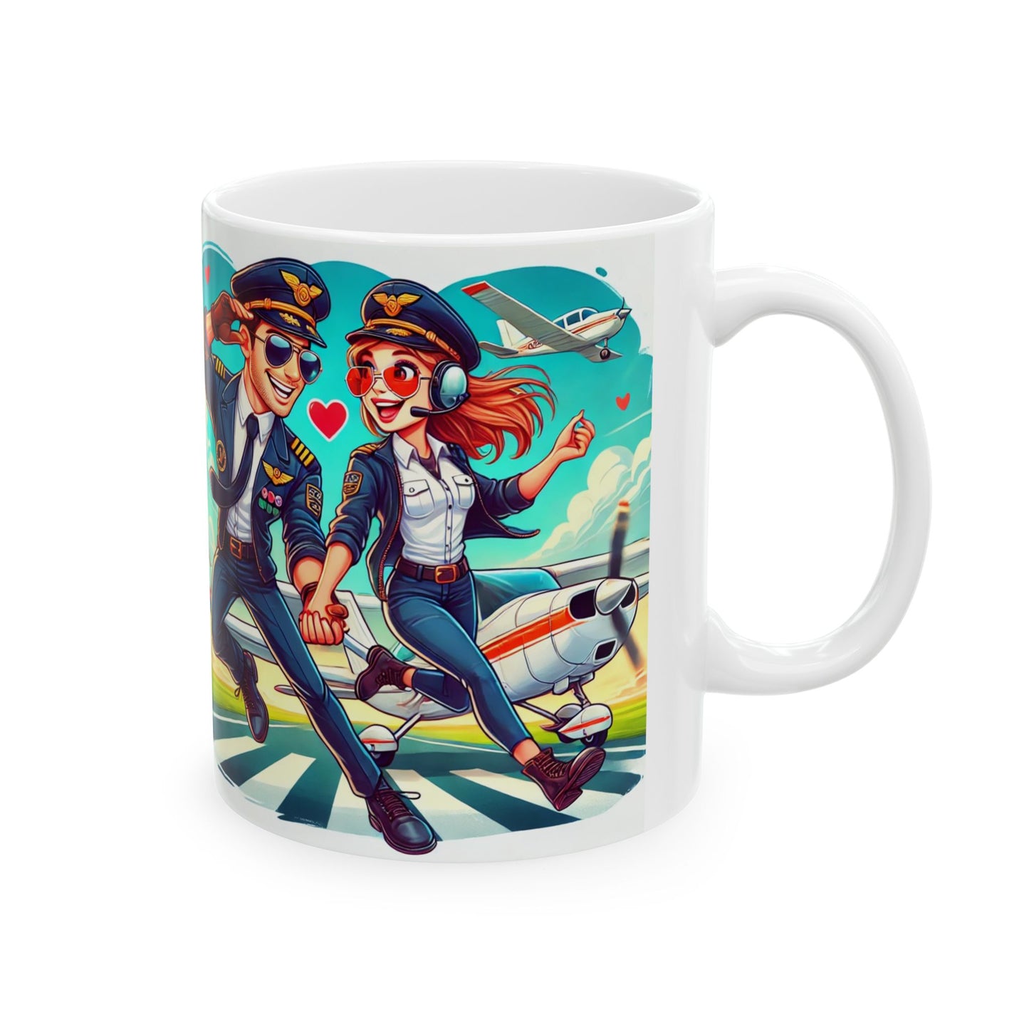 Aviator Love Ceramic Mug - 11oz & 15oz | Perfect Gift for Pilots & Aviation Enthusiasts