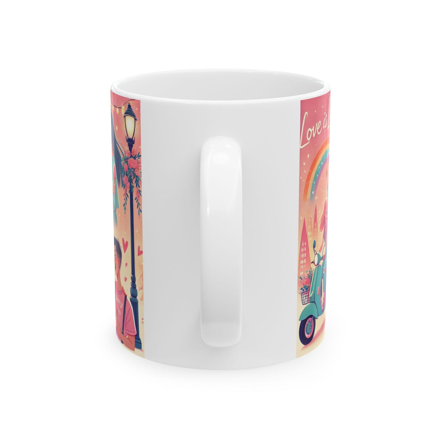Love is Love Ceramic Mug - Bright & Joyful 11oz, 15oz Coffee Cup for Pride Celebrations