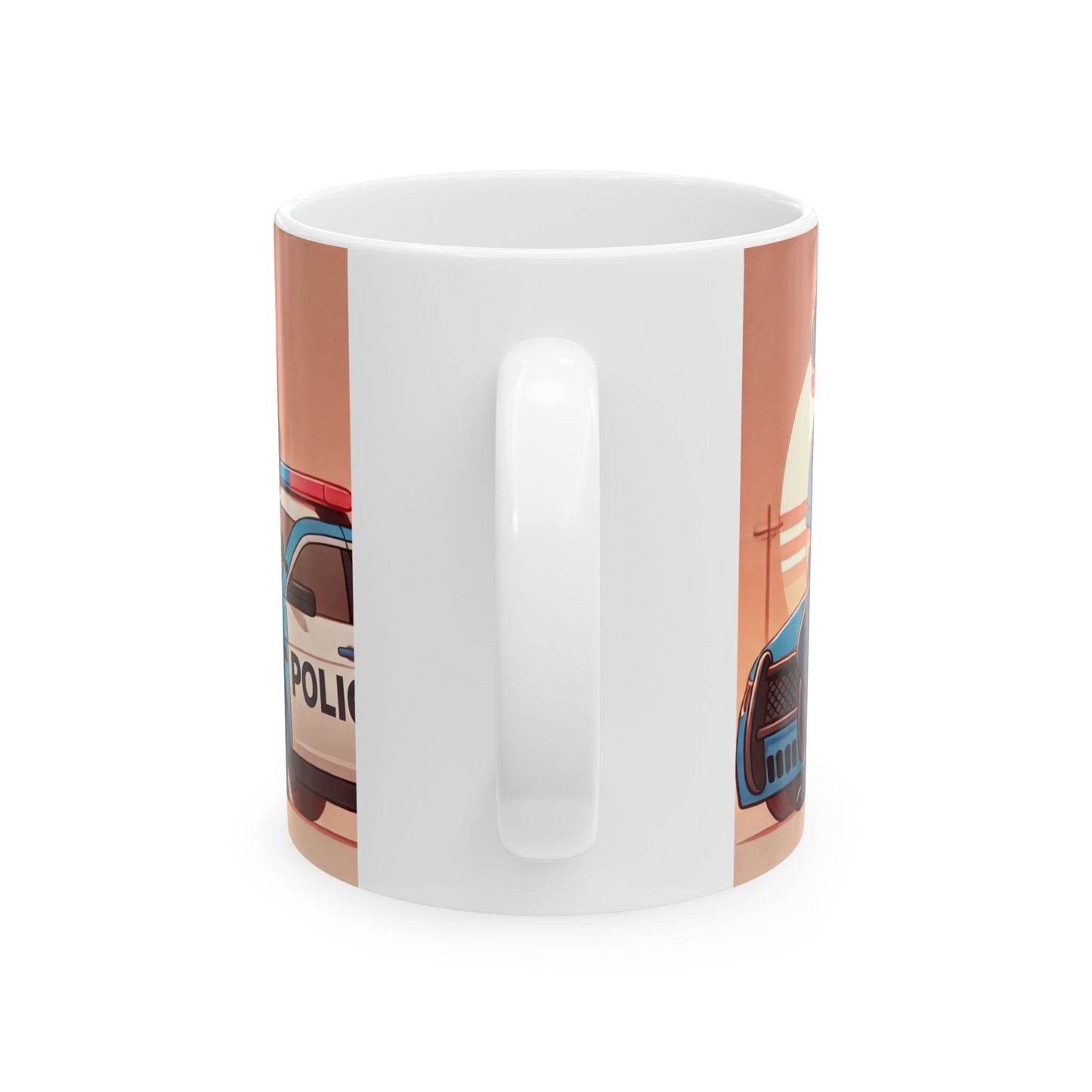 Police-Themed Ceramic Mug - Fun Law Enforcement Design, Perfect Gift for Officers and Supporters