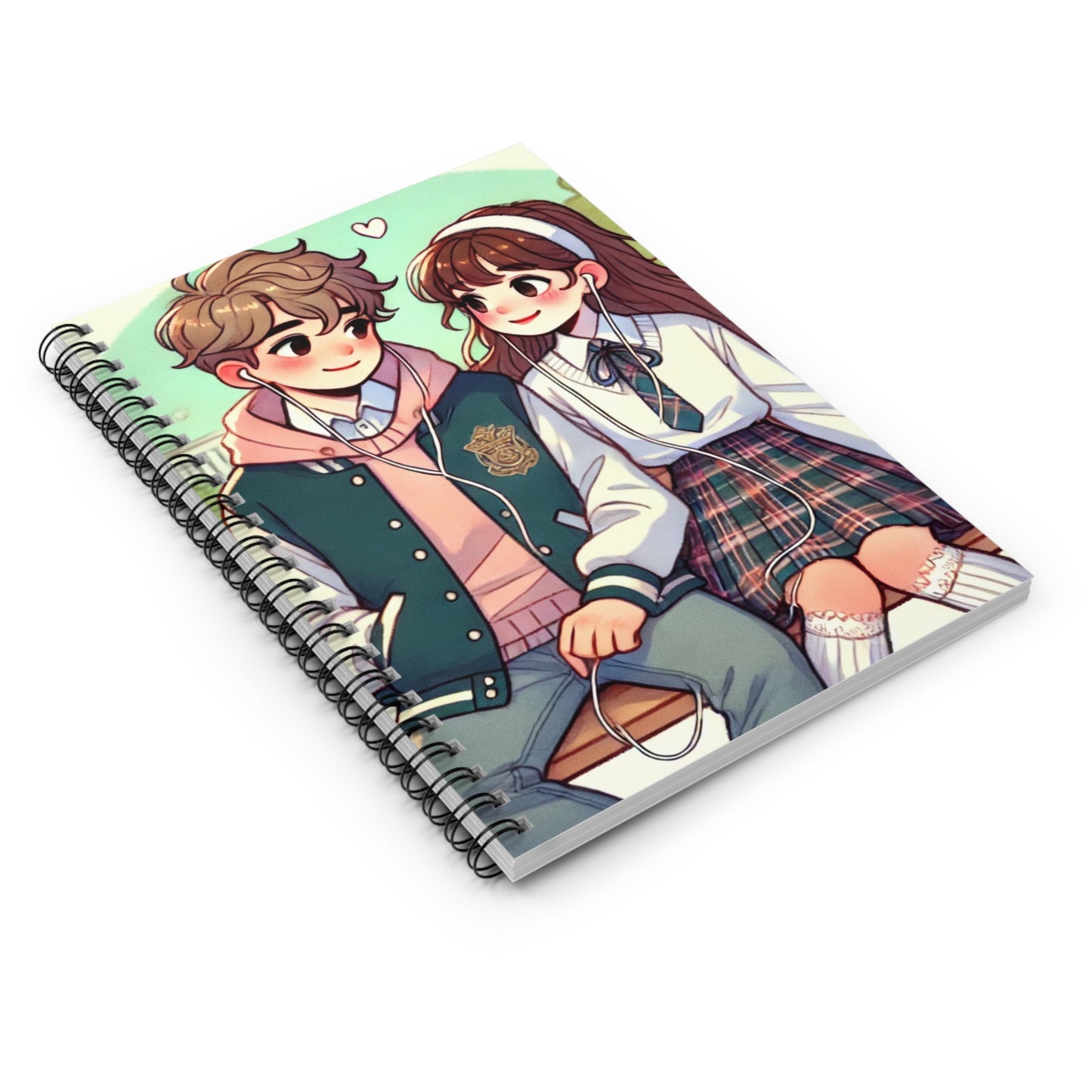 Cute Teen Romance Spiral Notebook - Ruled Lines for School or Journaling