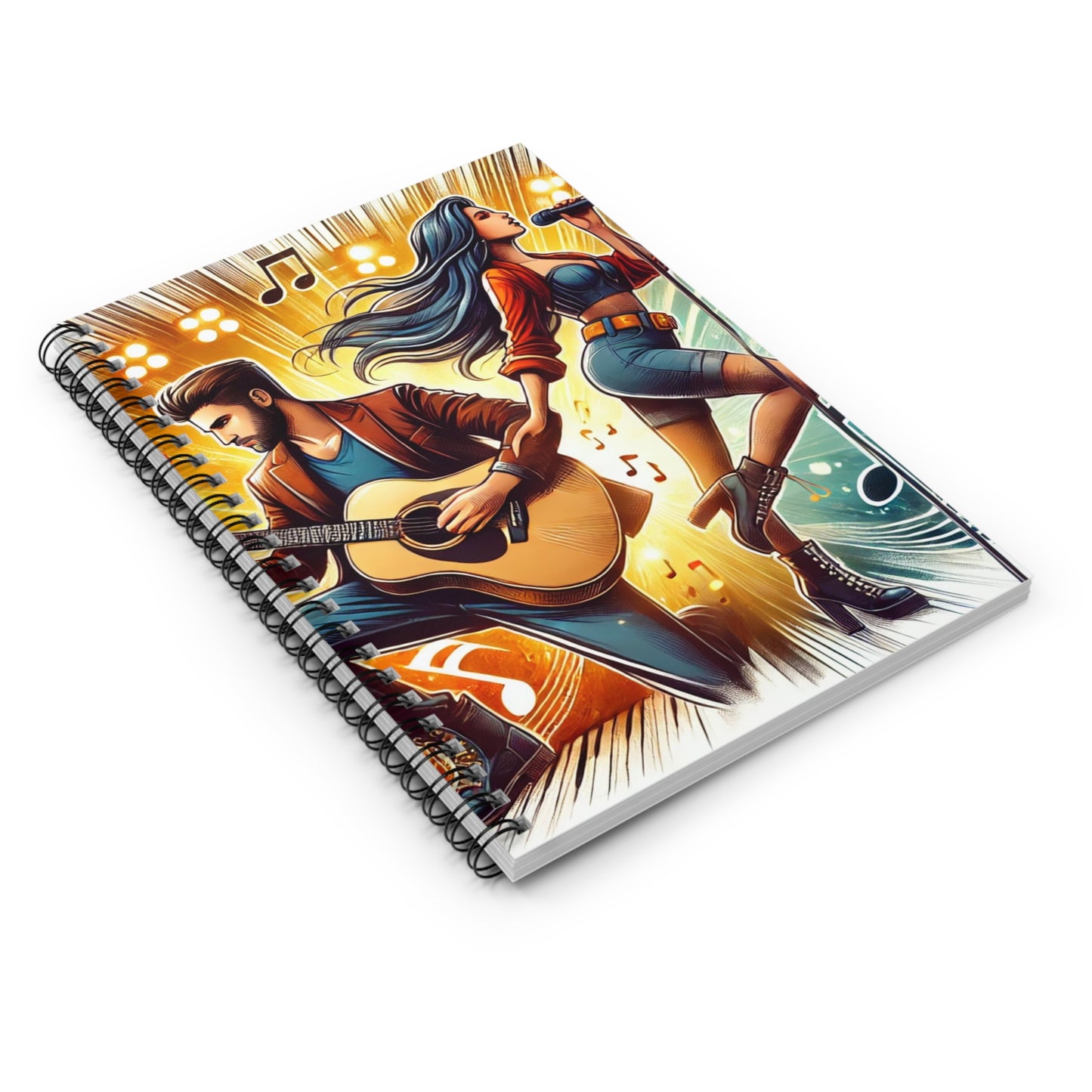 Musical Duo Spiral Notebook - Perfect for Music Lovers