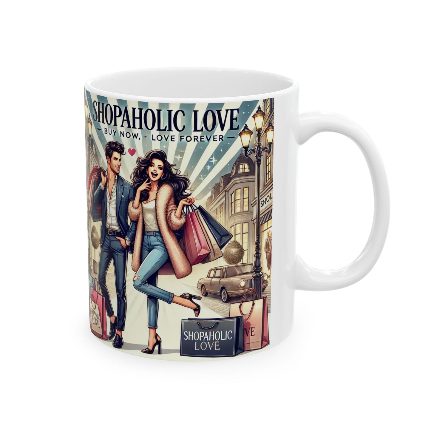 Shopaholic Love Ceramic Mug - Perfect Gift for Fashion Lovers