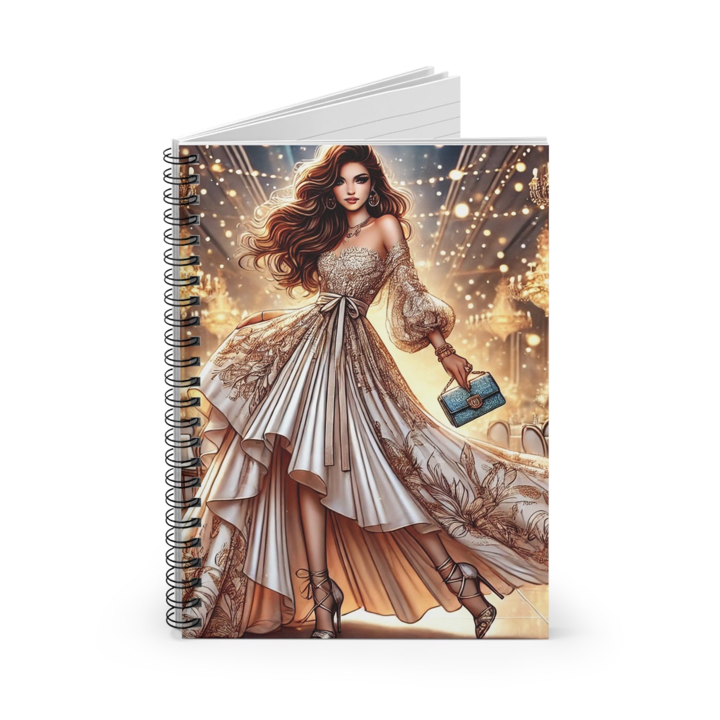 Elegant Fashionista Spiral Notebook - Ruled Lines for Stylish Planning